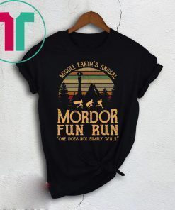 Middle earth’s annual mordor fun run one does not simply walk shirt