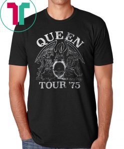 Queen Official Tour 75 Crest Logo T-Shirt