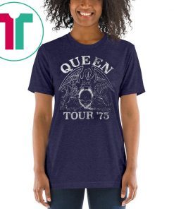 Queen Official Tour 75 Crest Logo T-Shirt