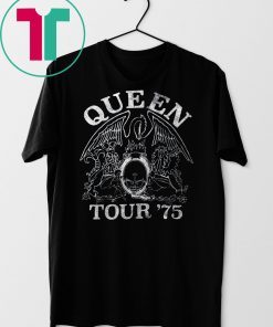 Queen Official Tour 75 Crest Logo T-Shirt