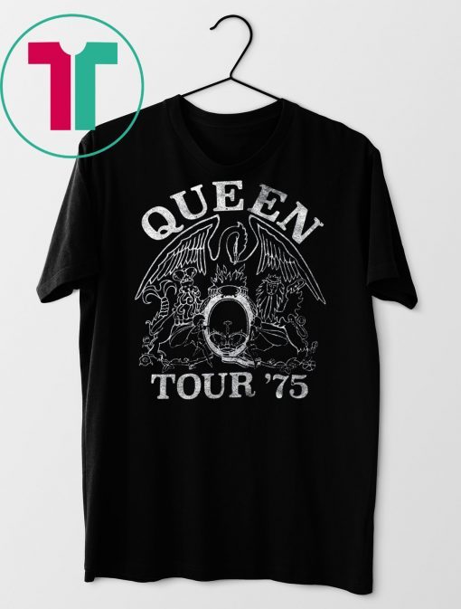 Queen Official Tour 75 Crest Logo T-Shirt