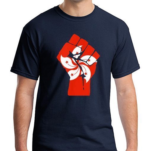 Resist Fist with Hong Kong Flag T-Shirt for Mens Womens Kids