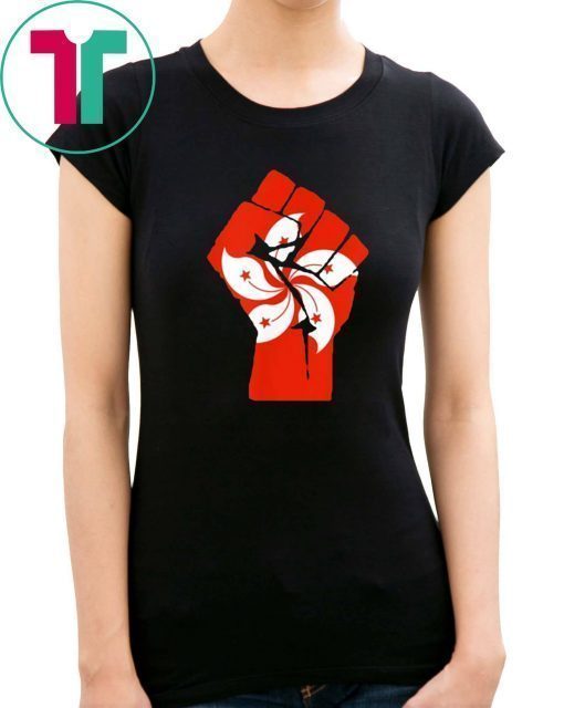 Resist Fist with Hong Kong Flag T-Shirt for Mens Womens Kids