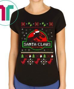 Santa Claws Jurassic Park Ugly Christmas T-Shirt