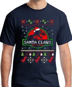 Santa Claws Jurassic Park Ugly Christmas T-Shirt