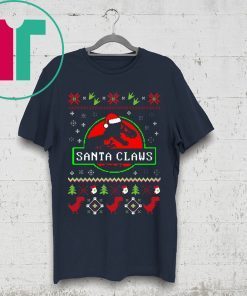 Santa Claws Jurassic Park Ugly Christmas T-Shirt