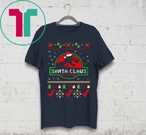 Santa Claws Jurassic Park Ugly Christmas T-Shirt