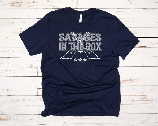 Savages in the Box Baseball Fans Funny T-Shirt