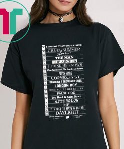 Stella Taylor Swift Black Tee With Tracklist Tee Shirt