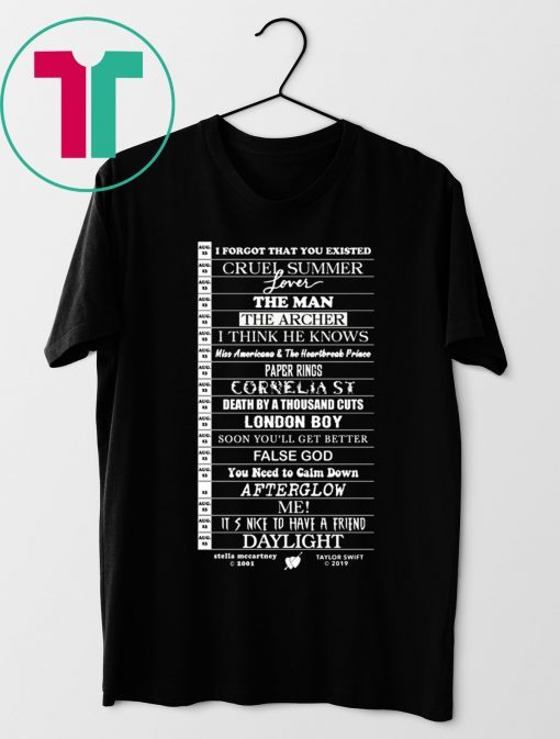 Stella Taylor Swift Black Tee With Tracklist Tee Shirt