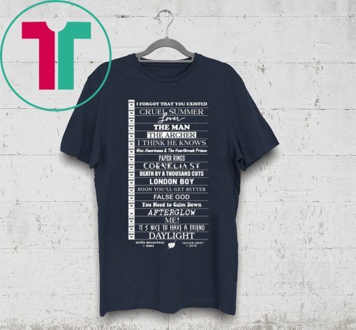 Stella Taylor Swift Black Tee With Tracklist Tee Shirt