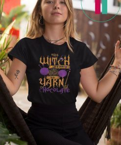 The witch can be bribed with yarn chocolate Halloween T-shirt