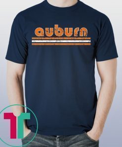 Auburn Football Three Stripe Weathered Retro Vintage Tee Shirt