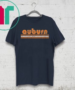 Auburn Football Three Stripe Weathered Retro Vintage Tee Shirt