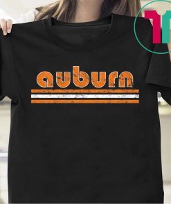 Auburn Football Three Stripe Weathered Retro Vintage Tee Shirt