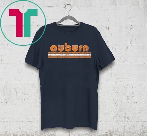 Auburn Football Three Stripe Weathered Retro Vintage Tee Shirt