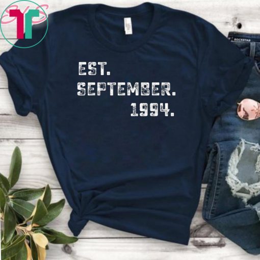 Vintage Est September 1994 Birthday Gift For 25 Yrs Old H1 T-Shirt