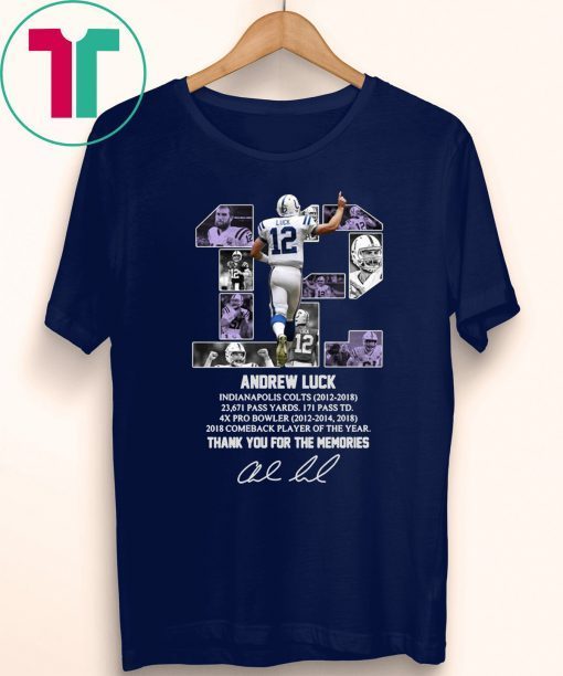 12 andrew luck thank you for the memories signature shirt