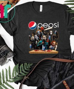 Horror Characters Drinking Pepsi Funny Halloween Gift T-Shirt