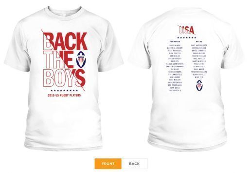 Back the Boys 2019 USA Rugby Players Squad T-Shirt