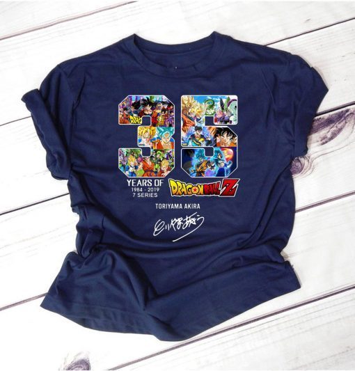 35 years of dragon ball z 1984-2019 7 series toriyama akira signature shirt