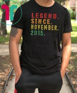 4th Birthday Gifts Vintage Retro Legend Since November 2015 T-Shirt