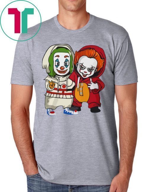 Baby Joker And Pennywise Horror Movies Characters Halloween Shirt