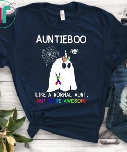 Auntieboo like a normal aunt but more awesome cancer ribbon shirt