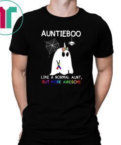 Auntieboo like a normal aunt but more awesome cancer ribbon shirt