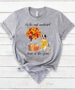 Australian Shepherd It’s The Most Wonderful Time Of The Year Fall Autumn Maple Leaf Shirts