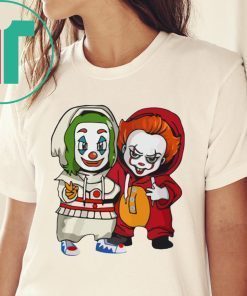 Baby Joker And Pennywise Horror Movies Characters Halloween Shirt