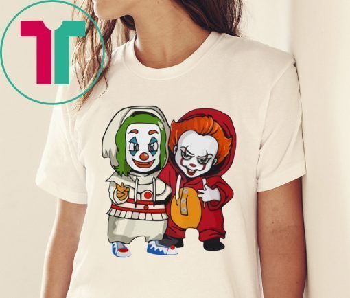 Baby Joker And Pennywise Horror Movies Characters Halloween Shirt