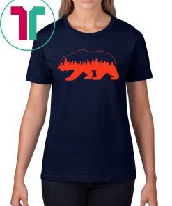 Bear Walking Downtown Chicago City Skyline Shirt