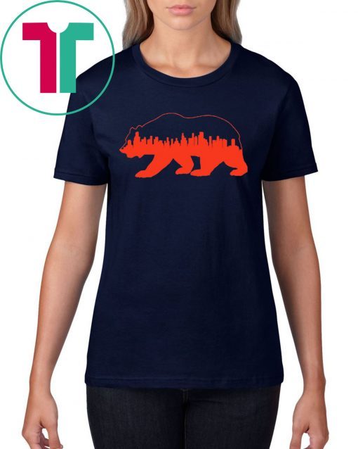 Bear Walking Downtown Chicago City Skyline Shirt