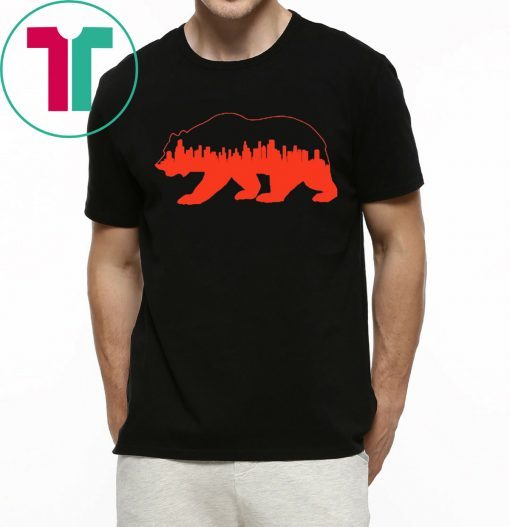 Bear Walking Downtown Chicago City Skyline Shirt