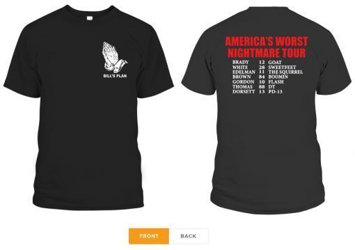 Bill’s Plan America’s Worst nightmare Tour Brady Goat White Sweetfeet Edelman The Squirrel 2019 T-Shirt