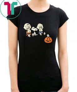 Boo Snoopy Charlie Brown And Linus Van Pelt Frightened Of Ghost Halloween Kids T-shirt