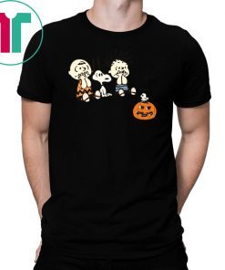 Boo Snoopy Charlie Brown And Linus Van Pelt Frightened Of Ghost Halloween Kids T-shirt