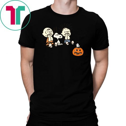 Boo Snoopy Charlie Brown And Linus Van Pelt Frightened Of Ghost Halloween Kids T-shirt