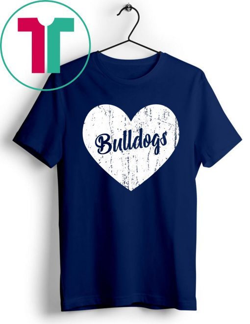 Bulldogs School Sports Fan Team Spirit Mascot Heart Shirt