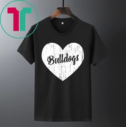 Bulldogs School Sports Fan Team Spirit Mascot Heart Shirt