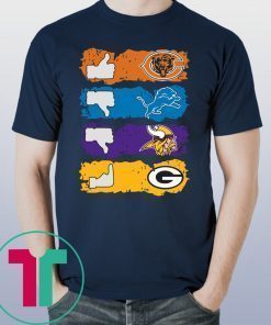 Chicago Bears Minnesota Vikings Detroit Lions and Green Bay Packers Shirt