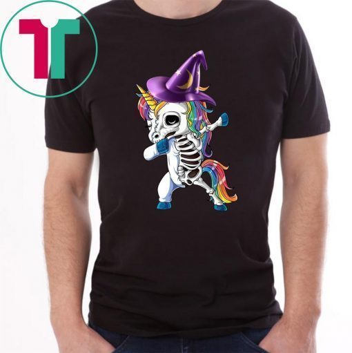 Dabbing Skeleton Unicorn Halloween Kids T-shirt