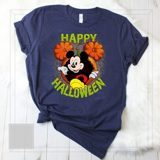 Disney mickey mouse pumpkin happy halloween Shirt