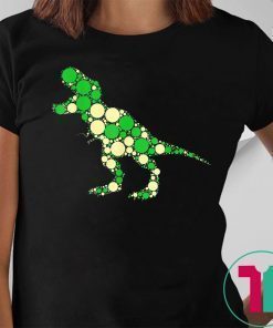 Green polka dot t-rex dinosaur international dot day shirt