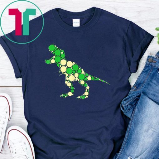 Green polka dot t-rex dinosaur international dot day shirt