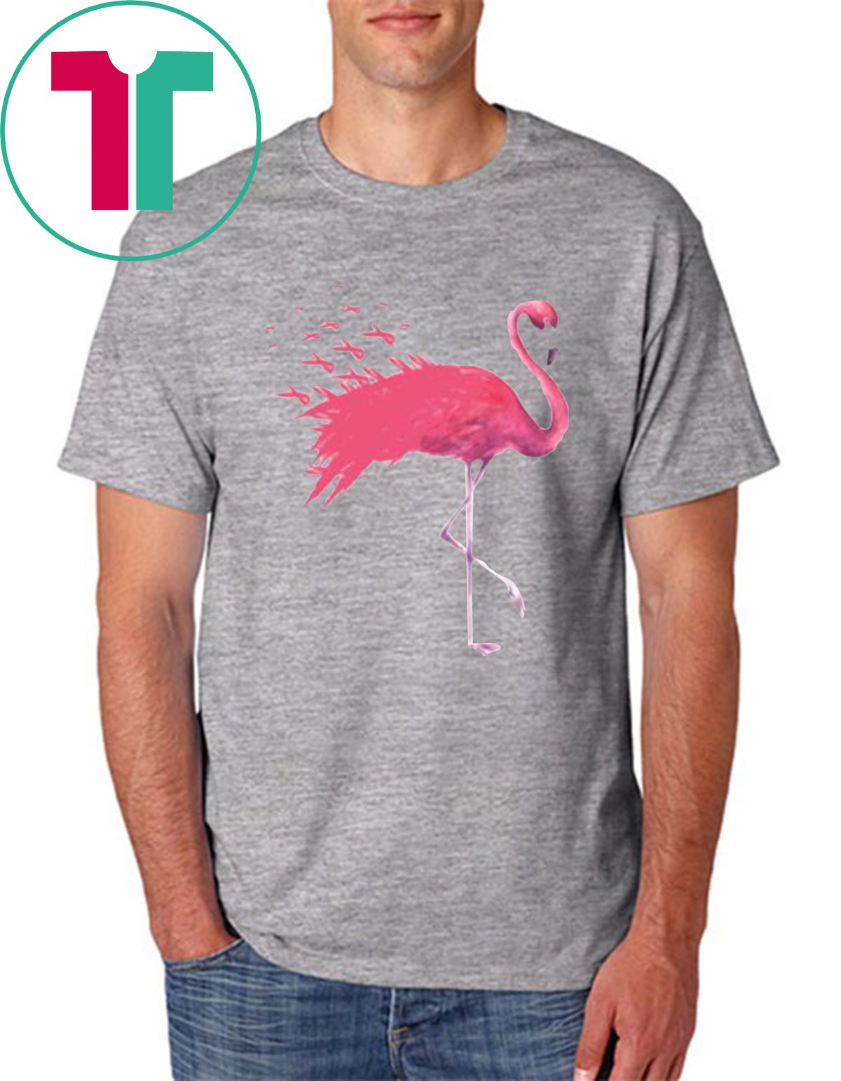 Breast Cancer Awareness Flamingo Funny T-Shirt - ShirtsMango Office