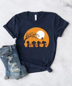 Halloween moon snoopy hold pumpkin with woodstock Shirt