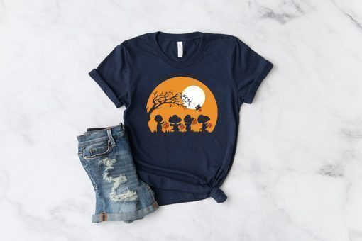 Halloween moon snoopy hold pumpkin with woodstock Shirt