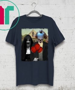 IT PENNYWISE AND VALAK THE NUN AMERICAN GOTHIC SHIRT